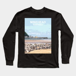 Minehead Somerset. Minehead Travel location poster Long Sleeve T-Shirt